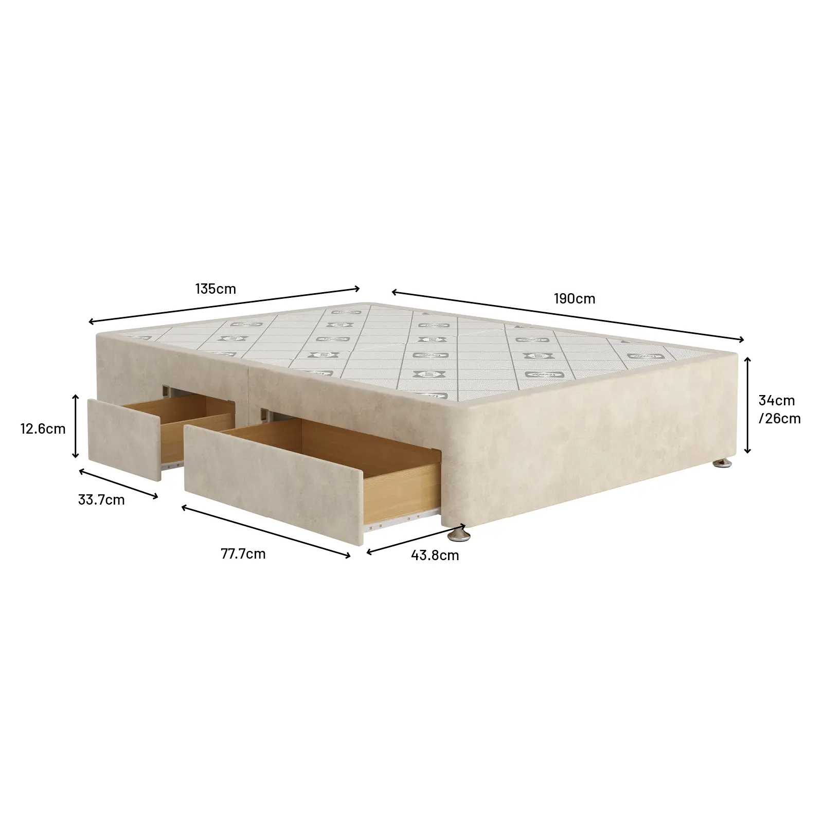 SL 2817 Divan Dimensions D-2+2Drw-1600x1600