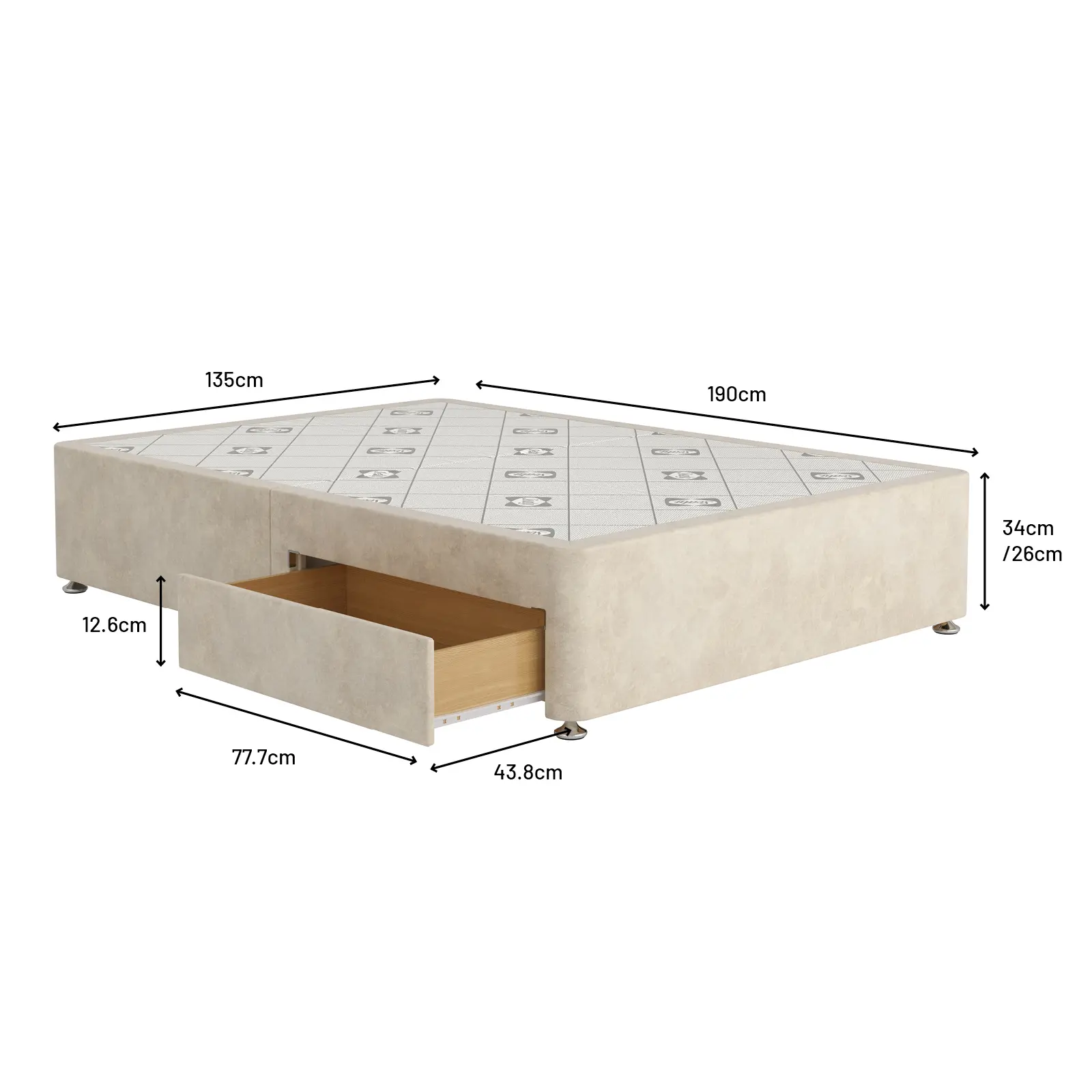 SL 2817 Divan Dimensions D-2Drw-1600x1600