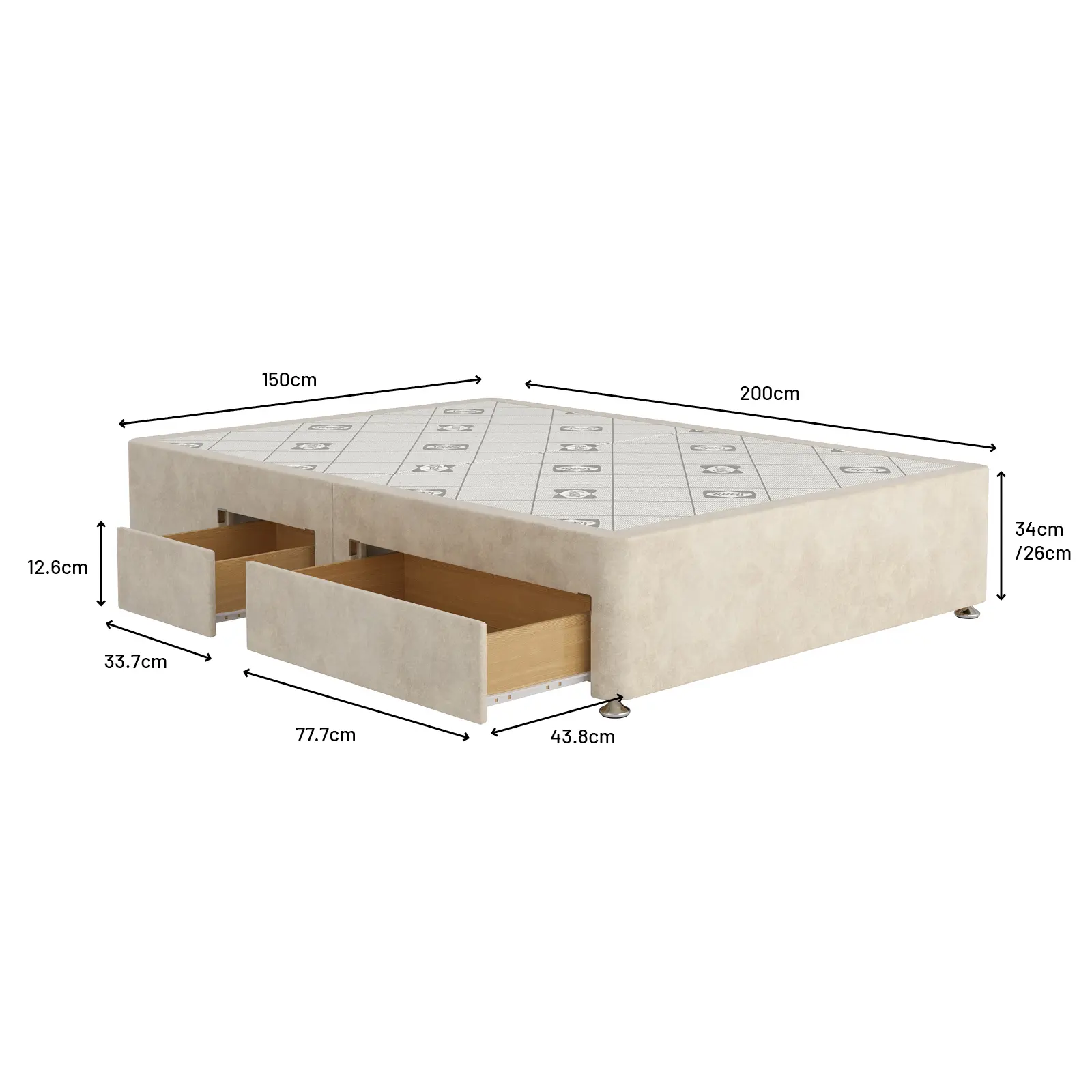 SL 2817 Divan Dimensions K-2+2Drw-1600x1600
