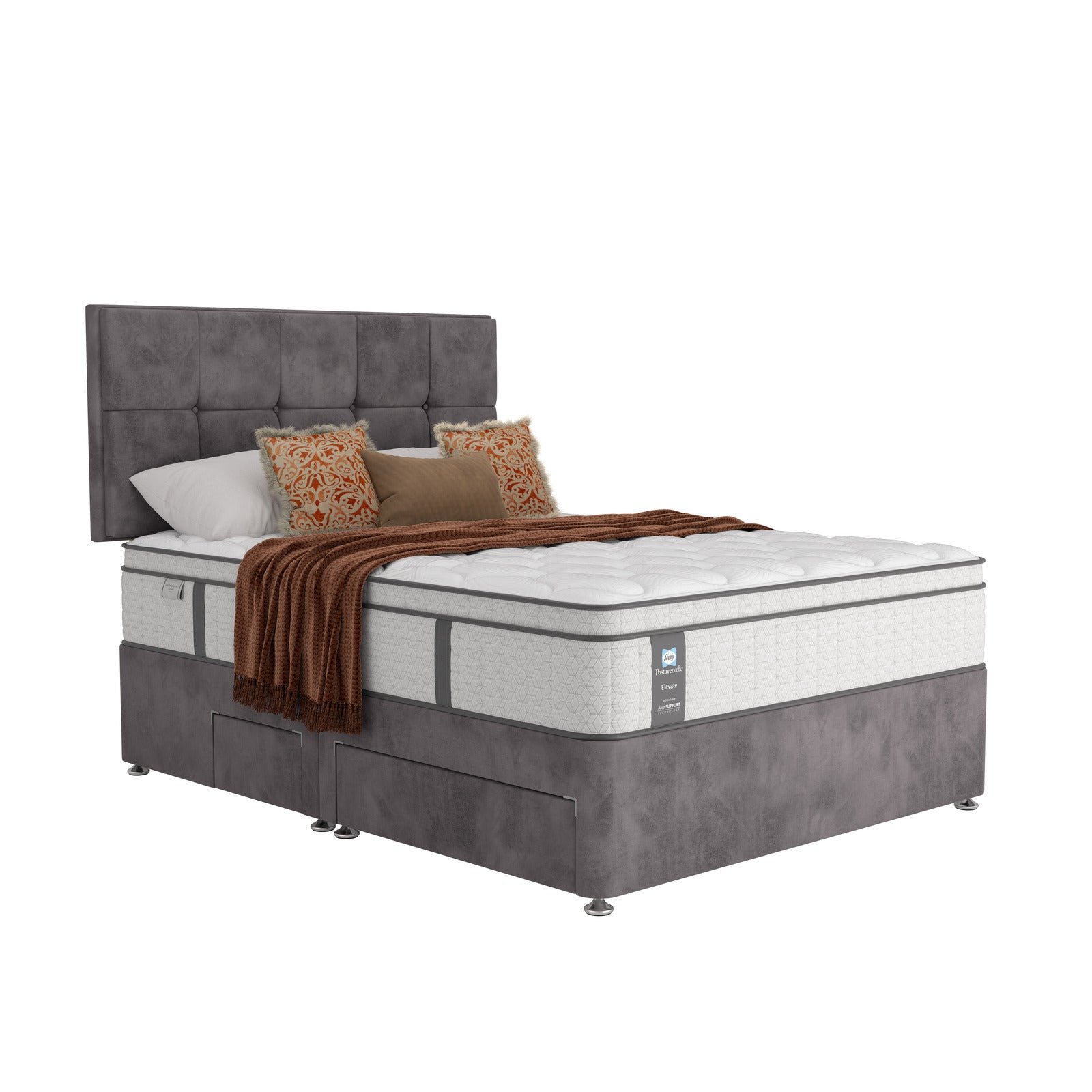 Sealy Posturepedic Elevate Gel Cool Mattress 2+2 Divan Set