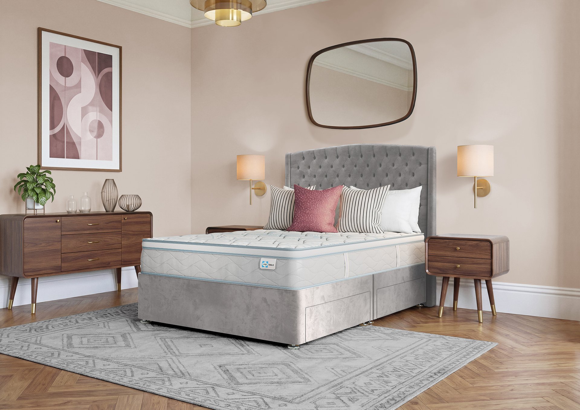 SELECT LUXE EXTRA FIRM BEDDING Side on 1920x1358 v1