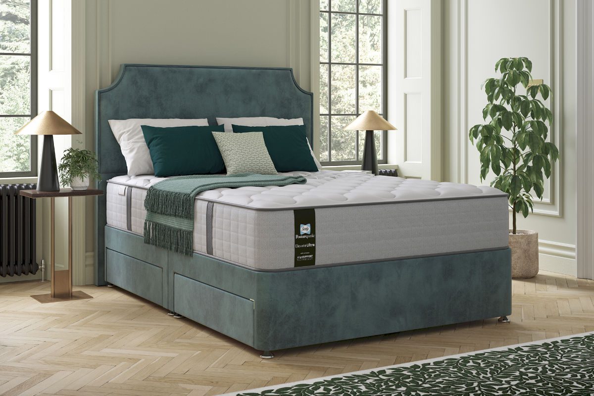 Sopha Sealy Posturepedic Franklin Firm Mattress Roomset Angled